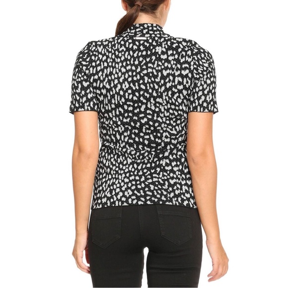 Authentic Michael Kors Black Print Top Blouse NEW - Picture 3 of 9